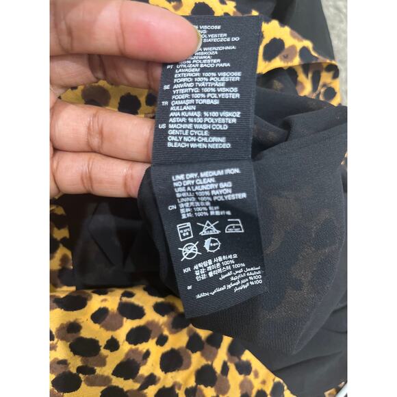 & Other Stories Leopard Print Long Sleeve Mini Dress Sz 2 - Picture 7 of 9